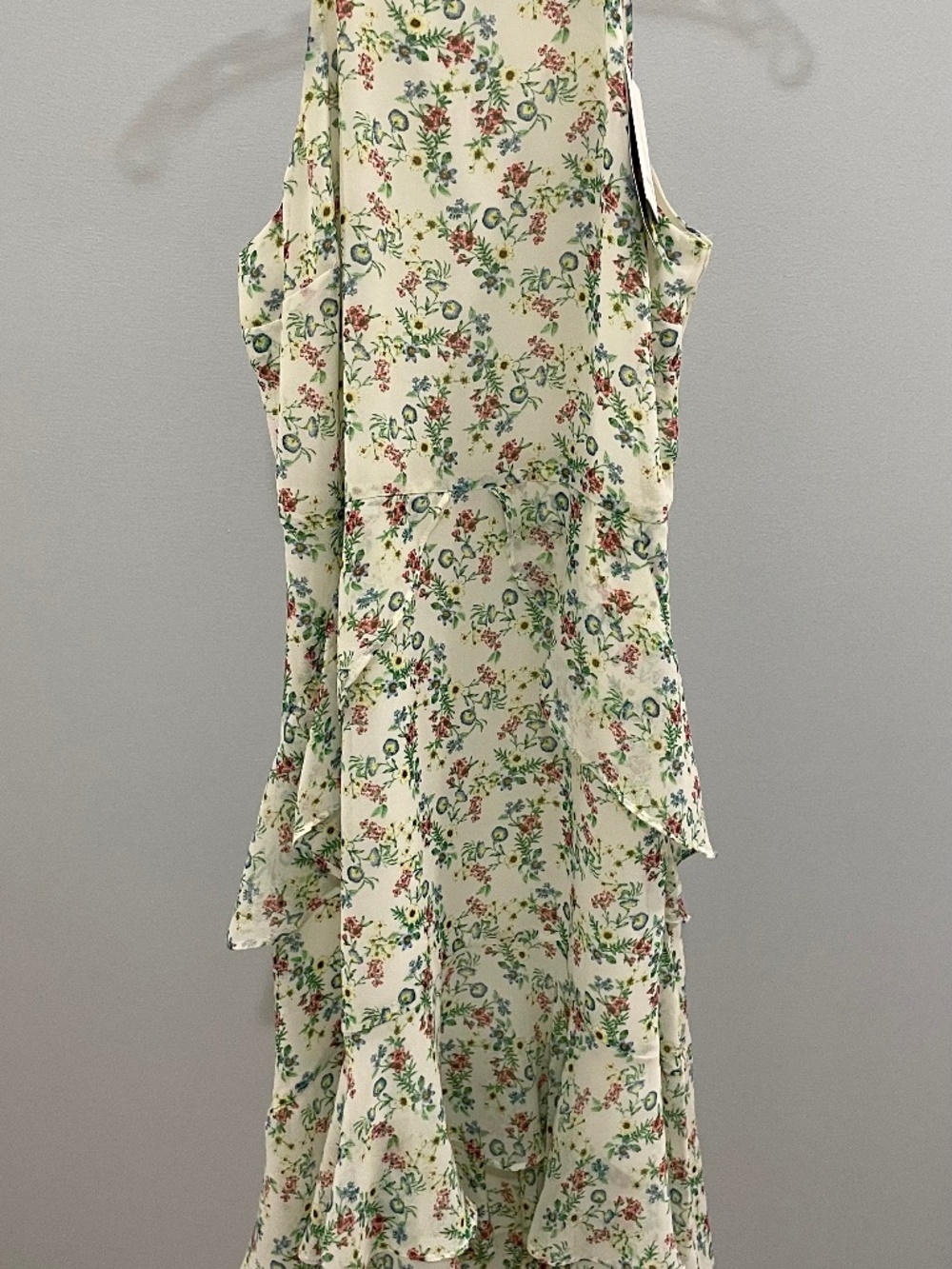 Banana Republic Size 2 Multicolor Floral Tiered Hi-Low Hem Sleeveless Dress
